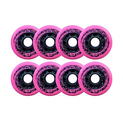 BFVAKBKYT Rollschuh-Räder, Ersatz-Skate-Rollen, 8er-Pack Inline-Skate-Rollen 72 mm 76 mm 80 mm(Pink,76mm)