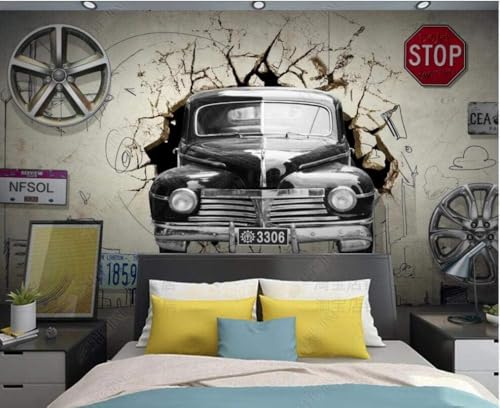 Oldtimer Gebrochene Mauern 3D Tapete Poster Restaurant Schlafzimmer Wohnzimmer Sofa TV Dekorative Wand-400cm×280cm