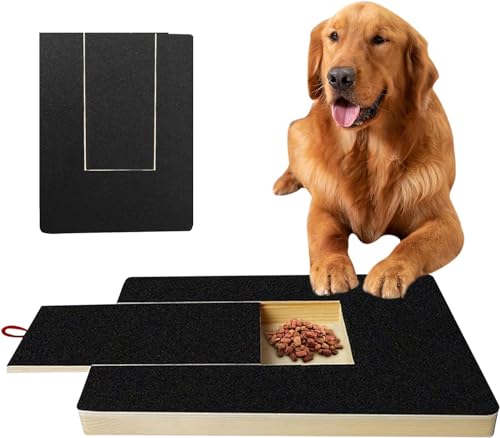 Kratzbrett für Hunde mit Leckerli Box Hunde Kratzbrett für Nägel Stressfrei Kratzbrett für Hundekrallen Sandpapierbrett Scratch Board Dog Alternative zum Nagelknipser für Hunde (1 pcs)