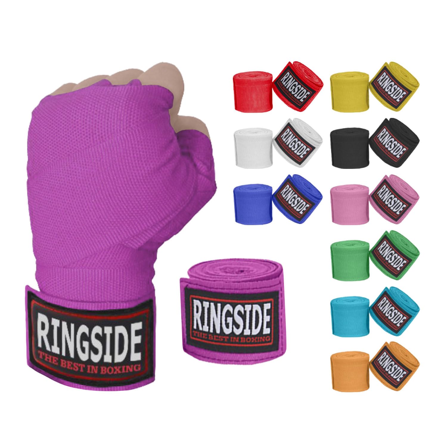 Ringside Boxbandagen im mexikanischen Stil, 457 cm, Neon-Violett, 1 Paar