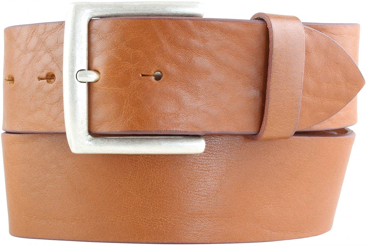 BELTINGER Jeansgürtel aus Vollrindleder 5 cm | Leder-Gürtel für Herren 50mm | Breiter Herren-Gürtel aus echtem Leder | Tabac 105cm