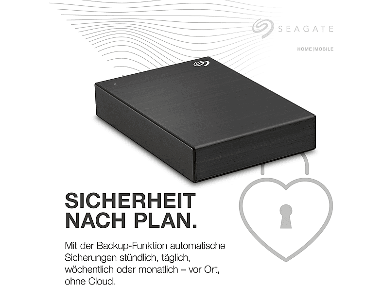 SEAGATE One Touch mit Passwort Festplatte, 4 TB HDD, 2,5 Zoll, extern, Schwarz 2