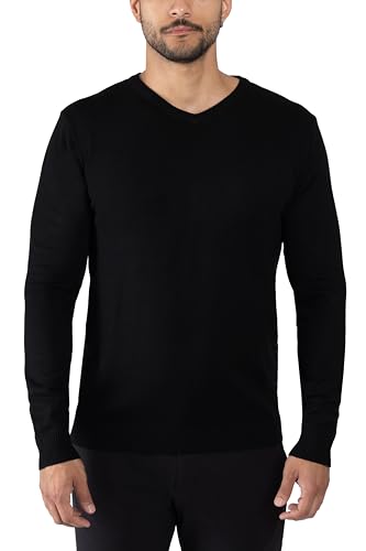 Xray Herren Pullover mit V-Ausschnitt, schmale Passform, ultraweich, modisch, für Freizeit oder Dressy - Schwarz - X-Groß