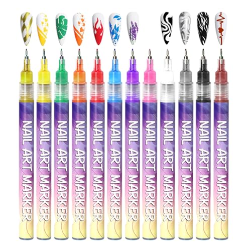 12 Stift Nägel Polieren Stift Set Nägel Lack Stift Trocknend Malerei Stift Maniküre