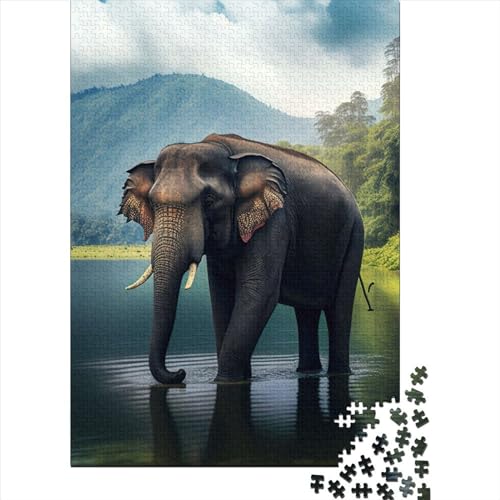 Elefanten Tier Schwierige Herausfordernde Puzzles 1000 Teile Holzpuzzles Puzzles Für Erwachsene Teenager Genießen Spiele Für Erwachsene (Size : 75x50cm)