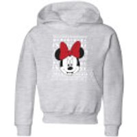 Disney Minnie Face Kids' Christmas Hoodie - Grey - 11-12 Jahre - Grau