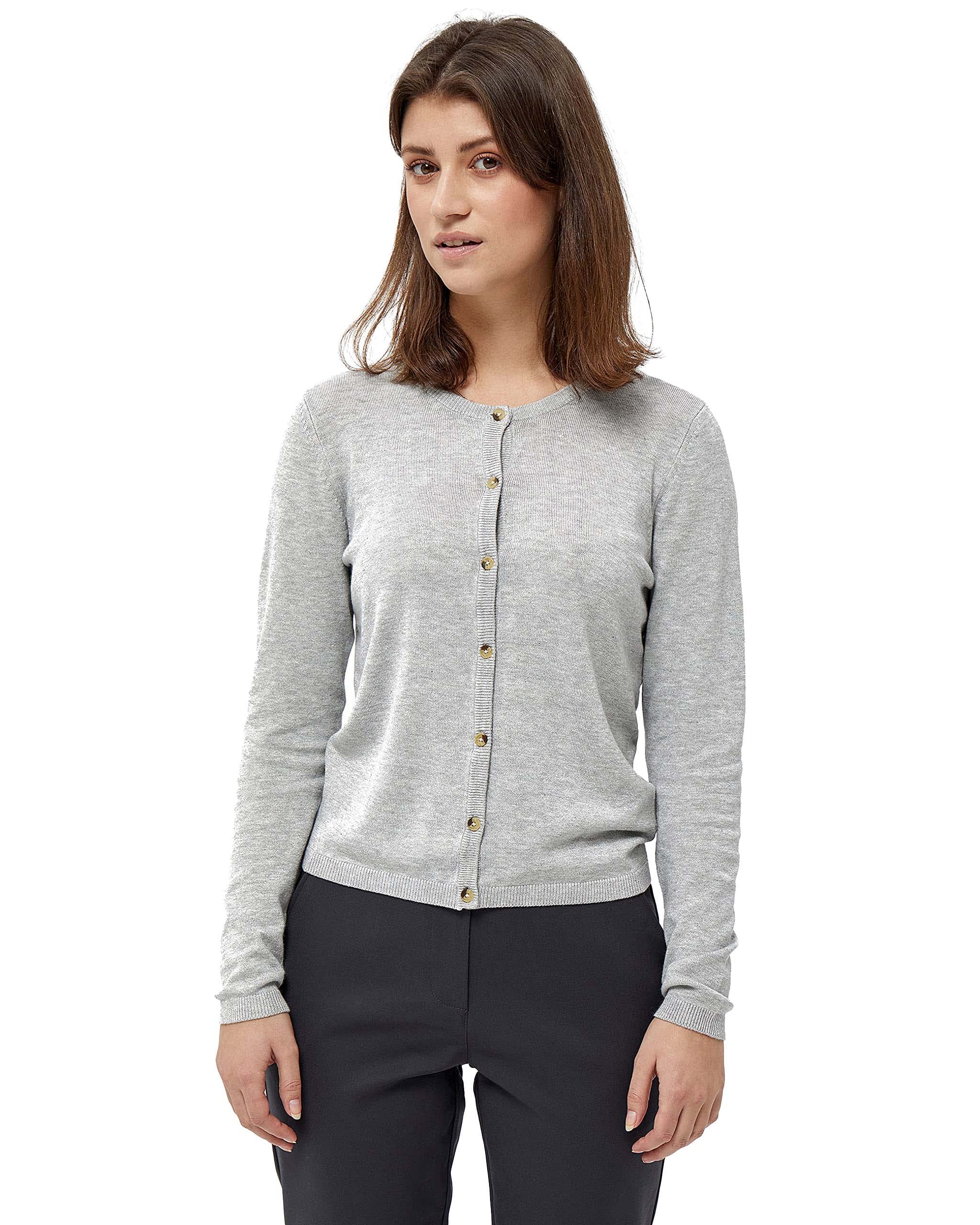 Peppercorn Tana Runden Hals Lange Ärmel Strickjacke | Strickjacke Damen In Grau | Frühling Cardigan Damen | Größe Xs