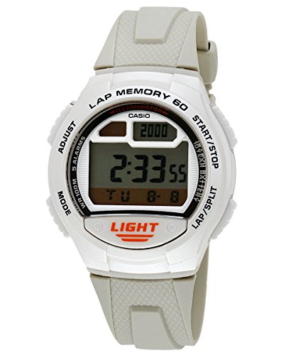 Casio W-734-7A Sport-Armbanduhr, Quarz, digital, LCD-Zifferblatt, Armband aus Kunstharz, Weiß