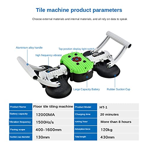 Nahtsetzer, Fliesenfliesenmaschine Wand- und Bodenfliesen-Vibrationsfliesen-Artefakt Intelligentes Fliesen-Akku-Elektrowerkzeug Professionelles Arbeitsplatten-Installationswerkzeug for Granit, Stein,
