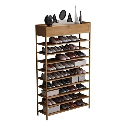 Platzsparender Schuhschrank Schuhregal-Organizer, 10 Ebenen, hohes Schuhregal mit oberer Aufbewahrungsbox, vertikales, schmales Schuhregal for Schränke, Eingangsbereich, Flur Schuhaufbewahrung(100cm)