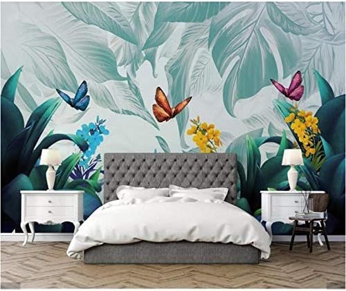 XLMING Tropical Leaf Schmetterling Kunst 3D Tapeten Home Esszimmer Sofa Schlafzimmer Wohnzimmer TV Hintergrund-430cm×300cm