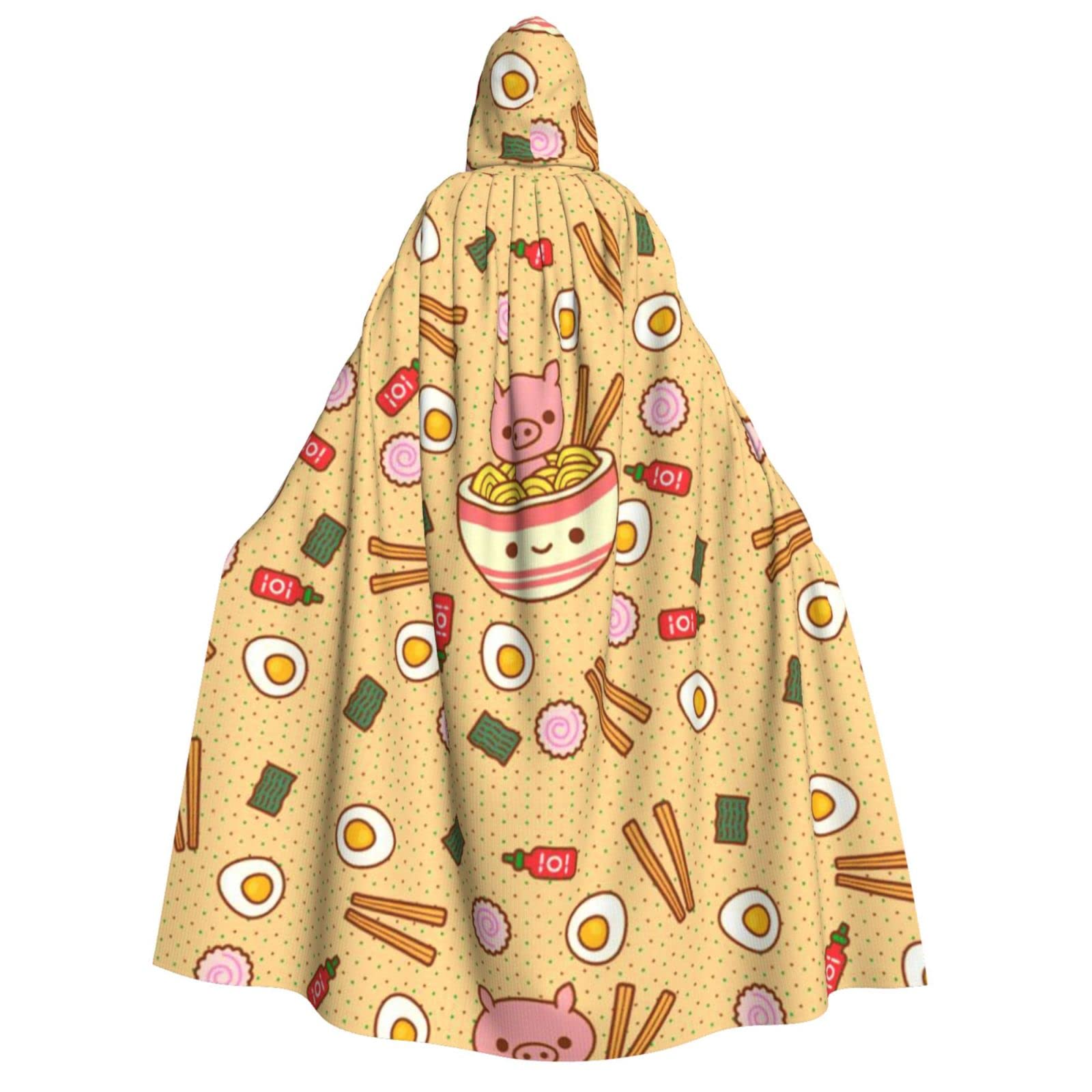 WURTON Delicious Sweet Ramen Print Unisex Kapuzenumhang Kapuze Halloween Karneval Cosplay Vielseitiger Erwachsenen-Kapuzenumhang