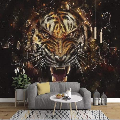 Tierische Tiger 3D Tapete Poster Restaurant Schlafzimmer Wohnzimmer Sofa TV Dekorative Wand-350cm×256cm