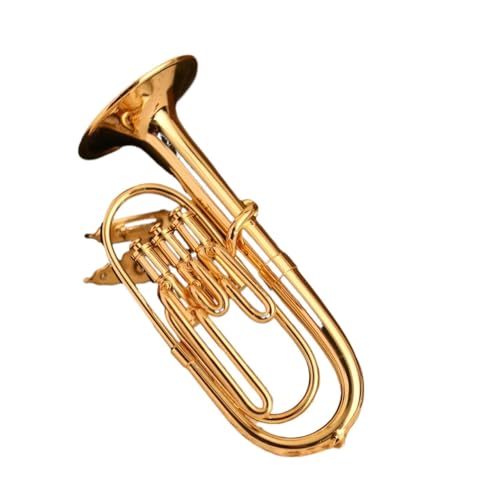 Mini-Musikinstrument-Ornamente Mikrogroßes Mini-Modell, Mini-Kleinmusikinstrument, exquisite Miniatur-DIY-handgefertigte Dekoration, Mini-Baritonhorn (Size : 6cm)