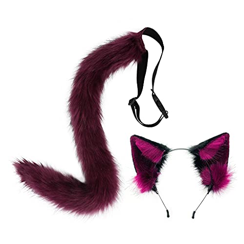 WELLDOER Halloween Weihnachten Schwanz Cosplay Requisiten Ohr Haarband Mädchen Frauen Cosplay Party Kostüm