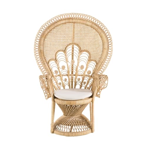 yixinzi-2024 Rattan-Akzentstuhl Rattanstuhl, Pfauenstuhl, Akzent-Rattanstuhl, gemütliche Stühle, handgefertigt for Schlafzimmer, Wohnzimmer, Schlafsaal, Garten und Innenhof Sessel