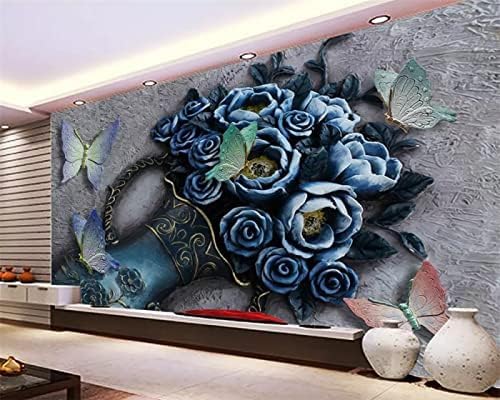 Schmetterling Blume Relief Wand 3D Tapeten Wanddekoration Fototapete Sofas Wohnzimmer Wandbild Schlafzimmer-400cm×280cm