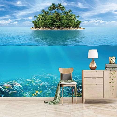 Blaue Insel Meerblick 3D Tapeten Wanddekoration Fototapete Sofas Wohnzimmer Wandbild Schlafzimmer-300cm×210cm