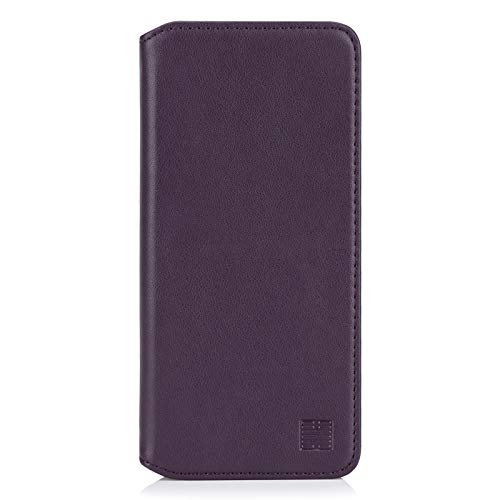 32nd Klassische Series 2.0 - Lederhülle Case Cover für Motorola Moto G8 Power, Echtleder Hülle Entwurf gemacht Mit Kartensteckplatz, Magnetisch und Standfuß - Aubergine