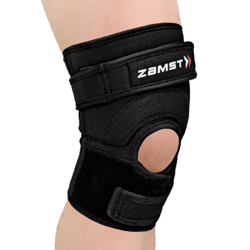 Zamst JK-2 Kniebandage - Optimierte Patellasehnenbandage - Kompressions Bandage Knie - für Basketball, Volleyball, Fußball, Sprungsportarten - Einzigartiges Patellapolster und Quad-Riemen