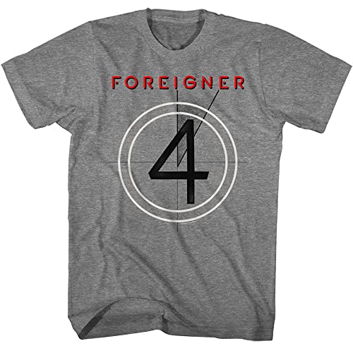 American Classics Foreigner 4 Album Cover Herren Kurzarm T-Shirt 80er Jahre Musik Grafik Tees, Graphit meliert, XX-Large