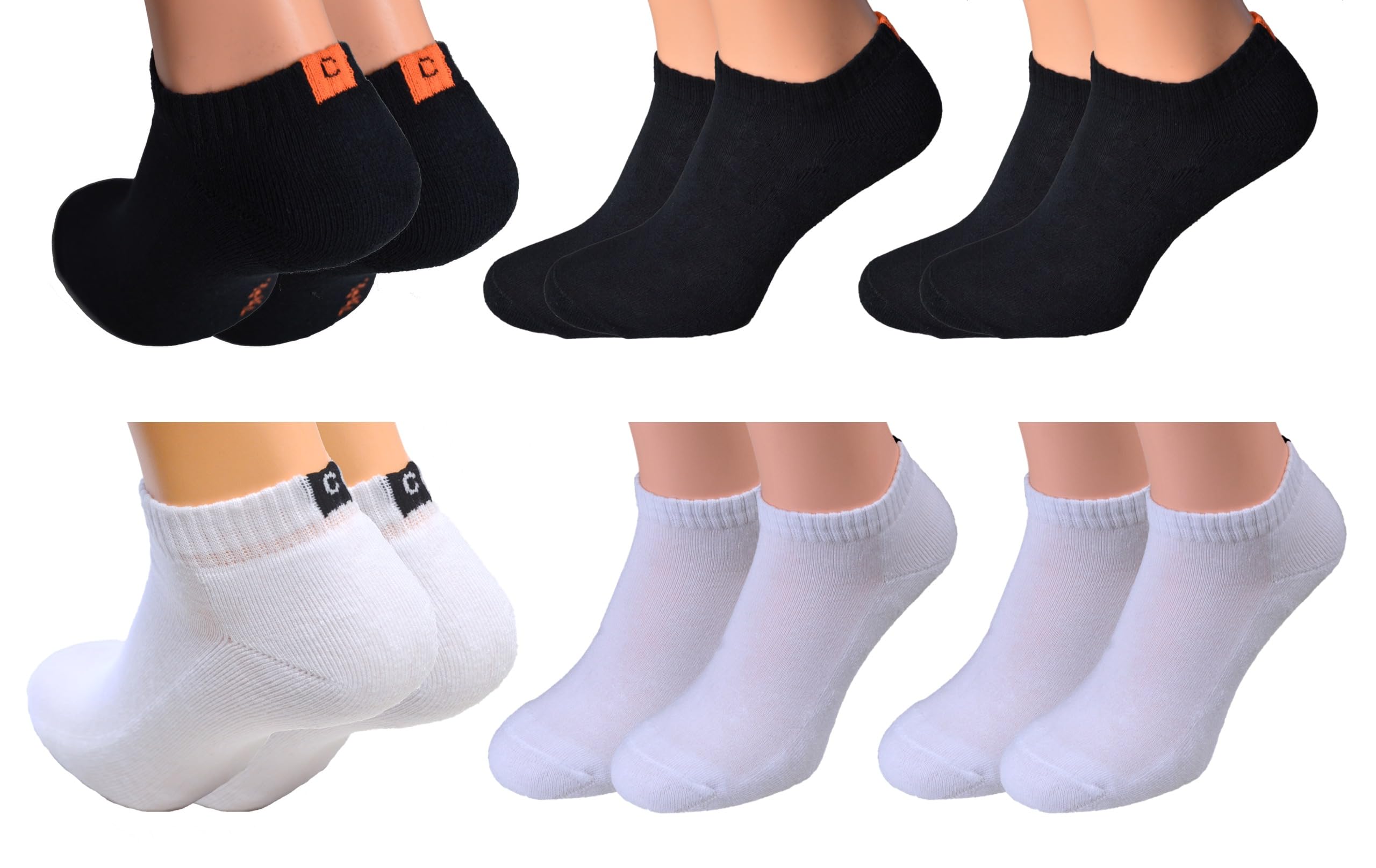 3 Paar weiße und 3 Paar schwarze Herren Damen Sportsneaker Gr. 39/42 Marke Cocain kurze sneakers sneakers-socken sneakers-söckchen füsslinge baumwollsocken tennissocken halbe socken