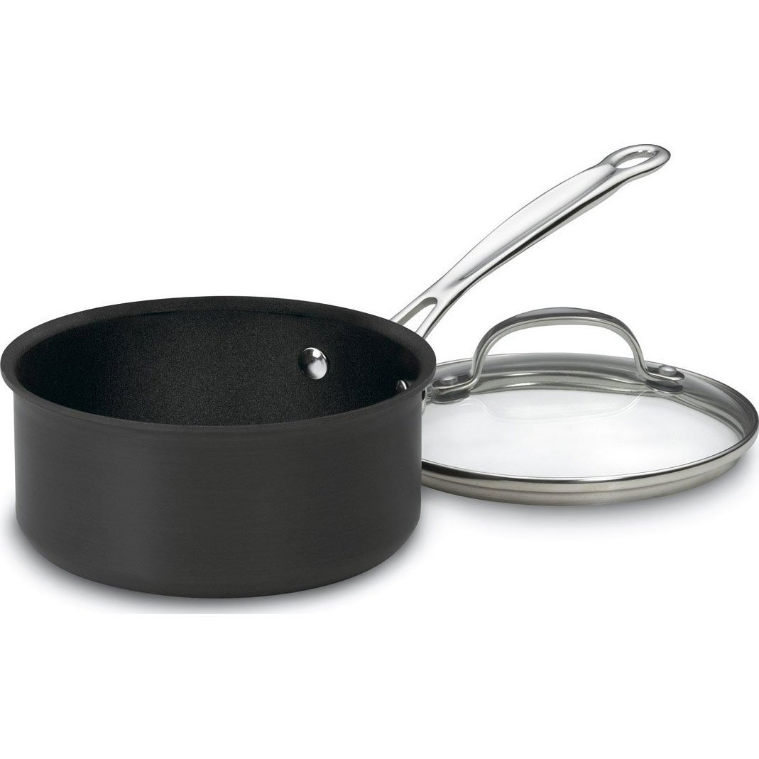 Cuisinart Chef's Classic Kochtopf mit Deckel, antihaftbeschichtet, eloxiert, 1,5 l, Schwarz