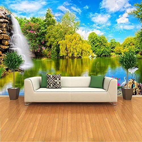 XLMING Waldlandschaft Mit Natürlichen Vögeln Und Wasser 3D Tapeten Home Esszimmer Sofa Schlafzimmer Wohnzimmer TV Hintergrund-150cm×105cm