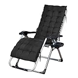 CHAIRQEW Liegestuhl Mit Auflage Sonnenliege Klapp， Schwerelosigkeit Relaxliege Garten Stuhl Liege FüR Camping Freizeit Garten Strand TragfäHigkeit Bis 200kg (Color : Black)