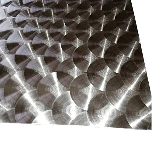 1x Edelstahlblech V2A D50 Marmoriert 1500x500x0,8mm stark, einseitig mit Schutzfolie Metallplatte