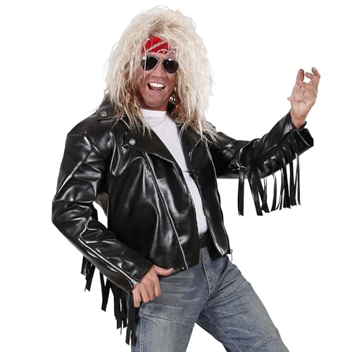 Widmann - Kostüm Rockstar, Popstar, 50er Jahre, Biker, Jacke in Lederlook, Karneval, Mottoparty