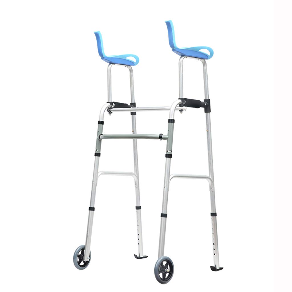 Klappbarer Gehrahmen aus Aluminium, Gehhilfe, Rollator mit Sitz und Armlehne (Farbe: B) (A)