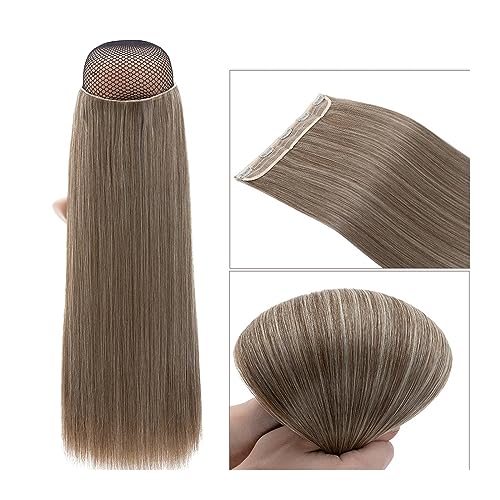 Clip-in-Haarverlängerungen Synthetische Haarverlängerung, 66 cm, hellblond, Clip-in-Haarverlängerung, langes, glattes, natürliches Ombre-Blond-Haarteil for Frauen Clip-in-Haarverlängerungen aus Echtha