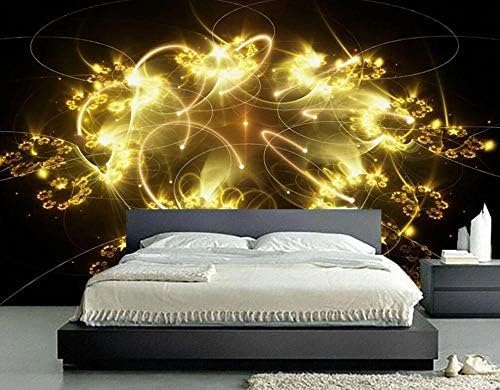 XLMING Goldene Lichtkunst Ist Abstrakt Schön Küche Esszimmer Arbeitszimmer Wohnzimmer TV Hintergrund Wand 3D Tapete-150cm×105cm