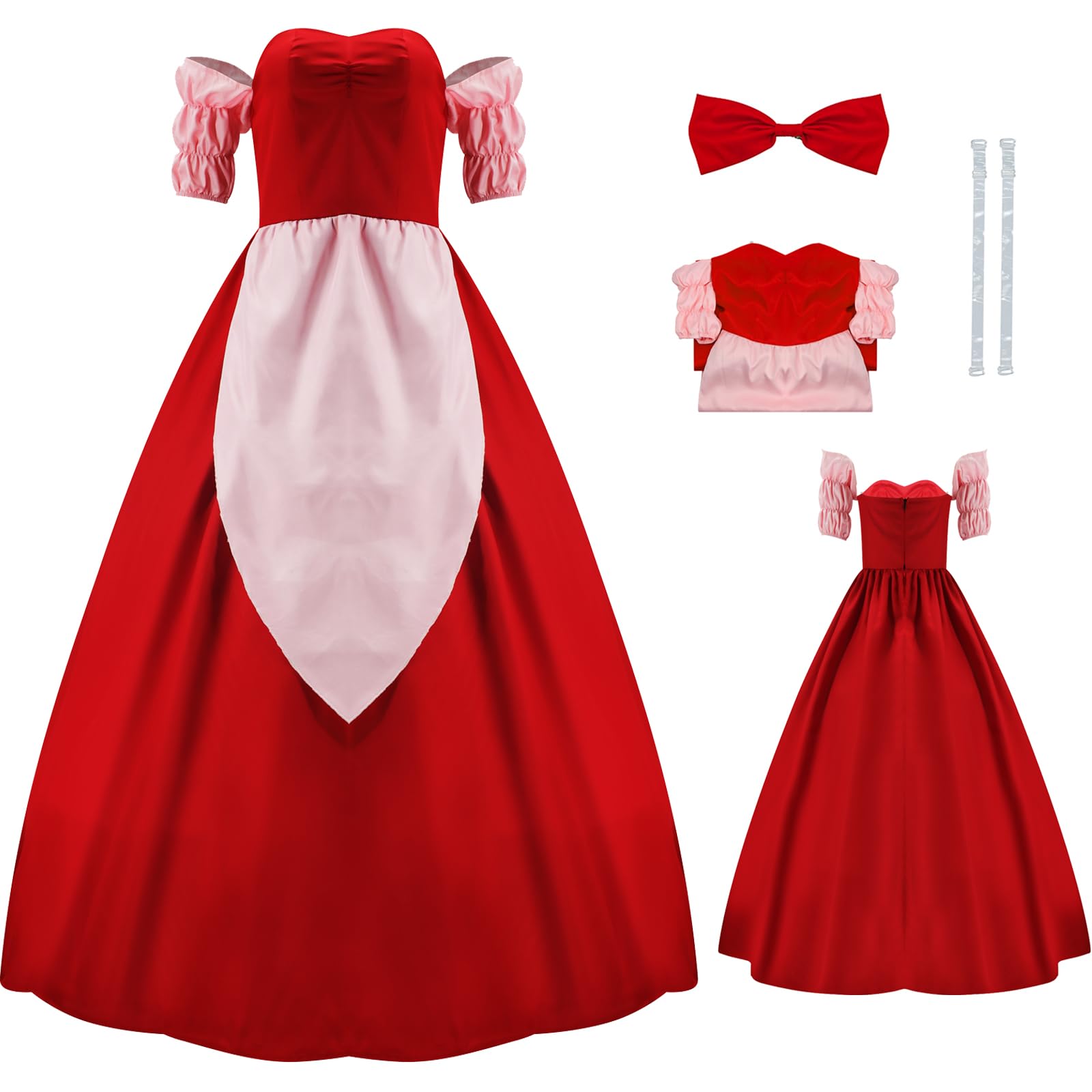 AYYOHON The Bimbettes Cosplay Kostüm Claudette Laurette Paulette Kleid Schulterfrei Prinzessin Ballkleid für Erwachsene Halloween M