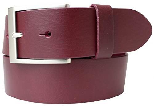 BELTINGER Jeans-Gürtel aus Vollrindleder 4 cm | Hochwertiger Leder-Gürtel für Herren 40mm | Herren-Gürtel made in Italy | Bordeaux 95cm