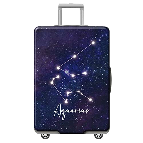 BANLUX Elastisch Kofferhülle Kofferschutzhülle - Koffer-Staubschutzhüllen Aquarius 12 Constellation Leicht Zu Findende Koffer Gepäckschutzhülle 18-32 Zoll Reisezubehör Elastischer Staub,Stil,XL