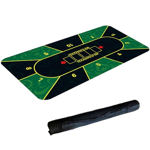 LYZXYZAI Pokermatte 180X90cm Texas Hold'em Gummimatte Pokeroberseite Matte Pokerauflage Tragbare Rollbar Für Multiplayer Pokerspiele Karten Schachbrettspiele,006,180 * 90CM