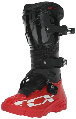 TCX Herren Motorcycle Boot, Schwarz Rot, 36 EU