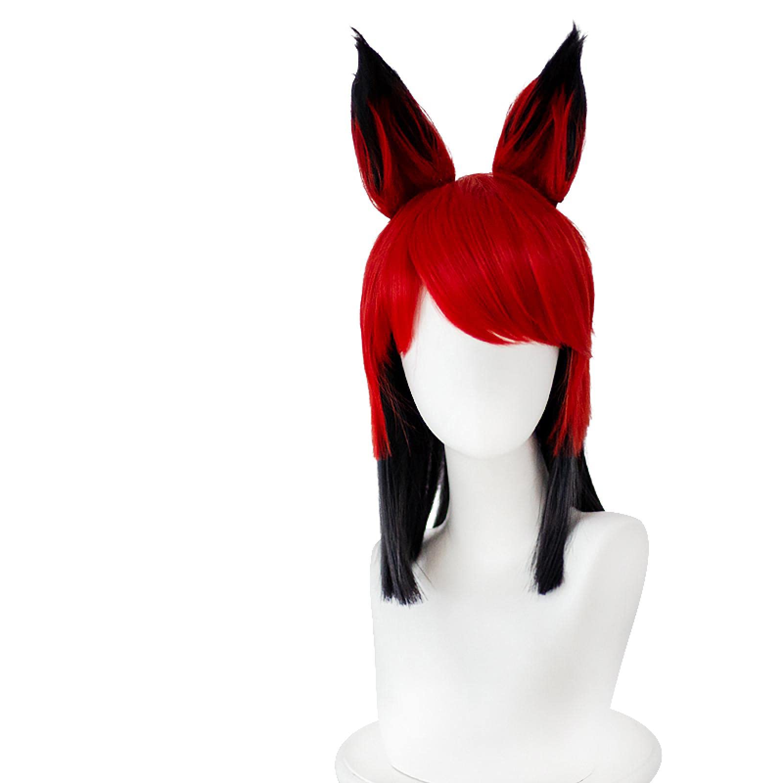 LINLINCD-Hazbin Cosplay EL ALASTOR Haar Props Halloween Karneval Weihnachtskostüm Cosplay Perücken+Wig Cap