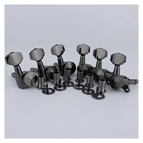 Gitarren Stimmwirbel Gitarre-Verriegelungs-Tuner-Gitarren-Maschinen-Kopfschloss Schwarze Nickel-Tuning-Pegs (Color : 6R)