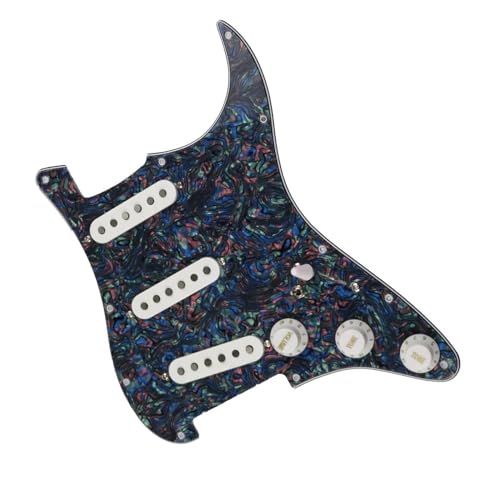 Standard-Pickguard-Tonabnehmer Gitarren-SSS-Single-Coils-Tonabnehmer, 7-fach geladen, vorverdrahtetes Schlagbrett, Gitarrenteile (Color : 9)