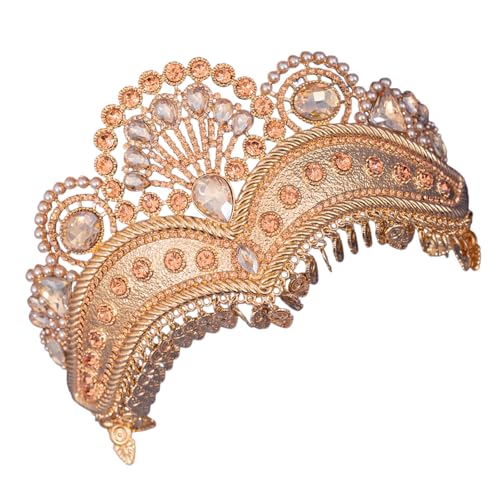 Mllepjdh Elegante Strass-Tiaras, stilvolles Hochzeits-Haar-Accessoire für Frauen, verstellbare Braut-Kopfbedeckung, modischer Schmuck