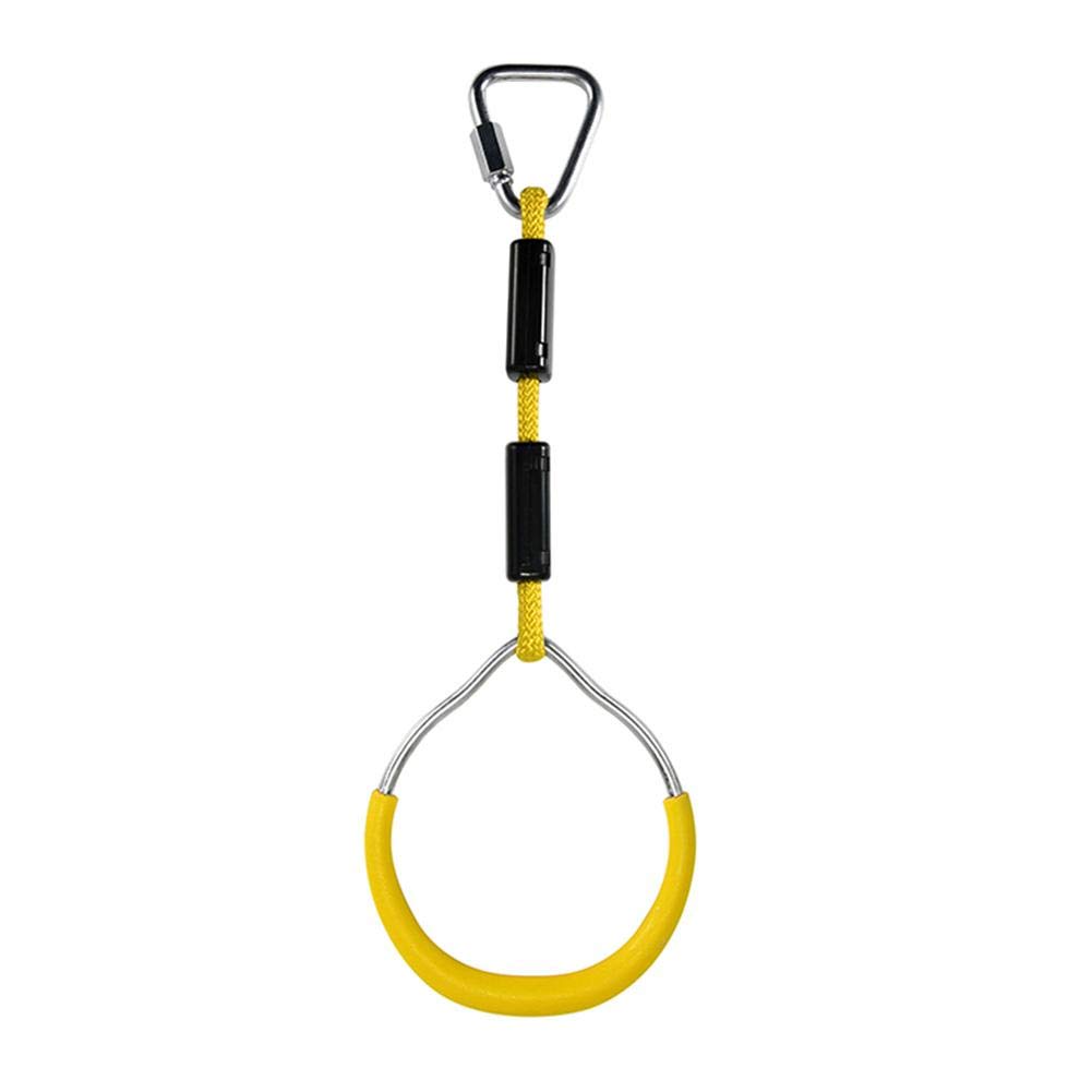 BFVAKBKYT Gymnastik Ringe,Suspension Trainer System, Heavy Duty Trapez Bar Pull Up Gym Ringe for Kind Bunte Hinterhof Outdoor Gymnastic Ring Ninja Hindernis Parcours Kit(Yellow)