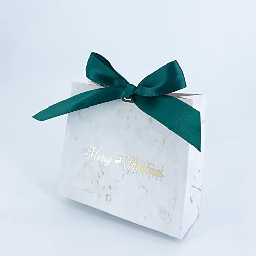 Mini-Weihnachtstüten aus Marmor, Papierschachteln für Geschenke, Süßigkeiten, Kekse, Bündel, Weihnachtsthema, Geschenk zum Verpacken von Geschenktüten, Weihnachtsdekoration, grün, 50 Stück