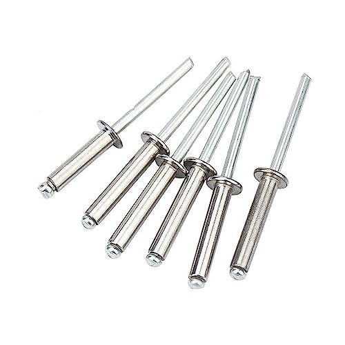 Aluminium Blindniet,FlanscheKlappnieten, Blindnieten aus Aluminium, M2,4, M3,2, M4, M4,8, Rundkopf, 6 mm, 50 Stück(M2.4-10mm)