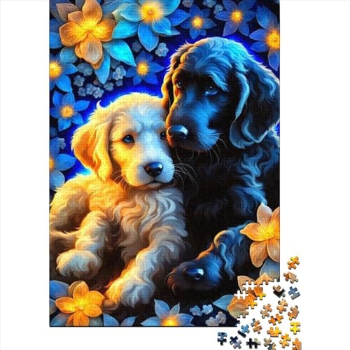 Schwierige, anspruchsvolle Puzzles, 1000 Teile, Tier-Fantasie-Hund, Holzpuzzles für Teenager, Geschenke, Holzpuzzles für Erwachsene, Teenager (Größe: 75 x 50 cm)