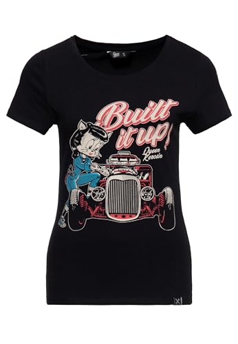 Queen Kerosin Damen T-Shirt | Rockabilly | Rockabella | 50S | Slim Fit | Front-Print | Retro | Vintage | Hot Rod | Rock'n'roll | Work Wear | 1950 | Custom Garage Built It Up!