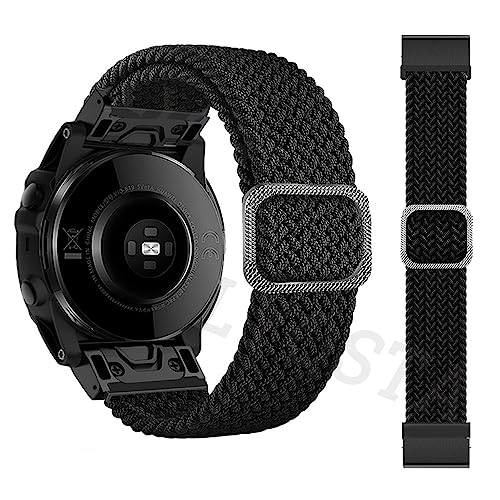 BANDKIT 26 mm Sportarmband für Garmin Fenix 6X 6XPro 5X 5XPlus 7X Descent MK1/MK2/MK2i, geflochtenes Schnellverschluss-Uhrenarmband, For Fenix 7X, Achat