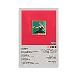 Kanye West Poster My Beautiful Dark Twisted Fantasy Leinwand Poster Schlafzimmer Dekoration Landschaft Büro Valentinstag Geburtstag Geschenk ohne Rahmen Stil 30 x 45 cm